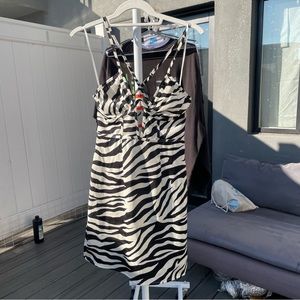 Zebra Print Halter Dress